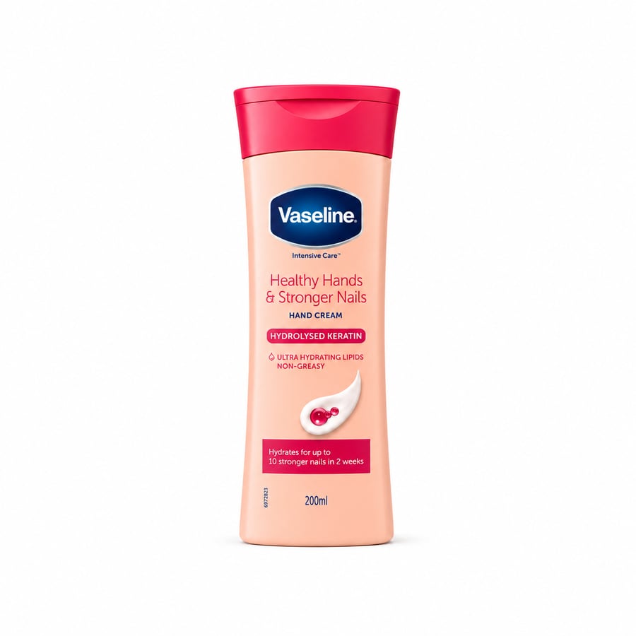Vaseline Intensive Care Healthy Hands & Stronger Nails Hand Cream – فازلين كريم اليدين والأظافر 200ml
