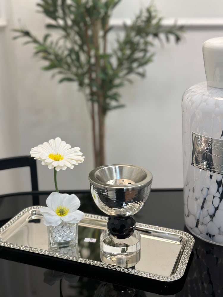 مبخره فضي بكرستال اسود