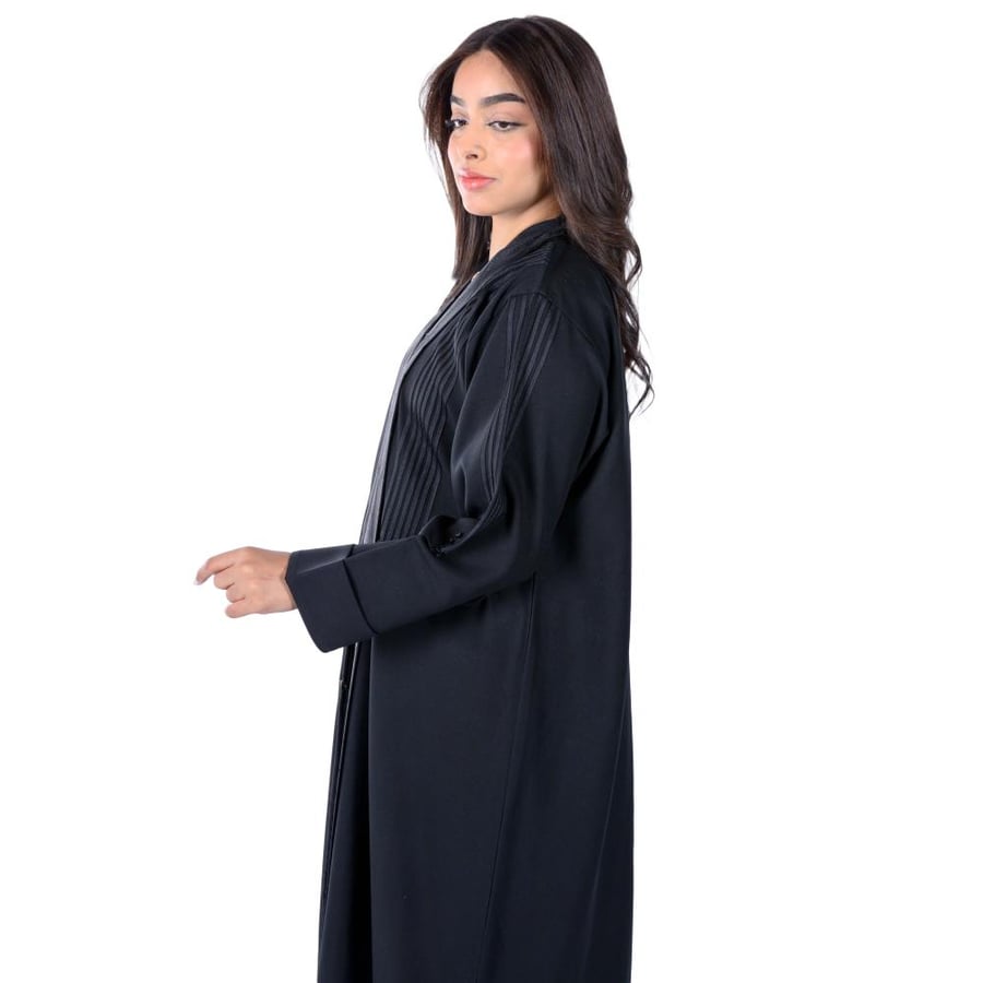 Black abaya with elegant touches