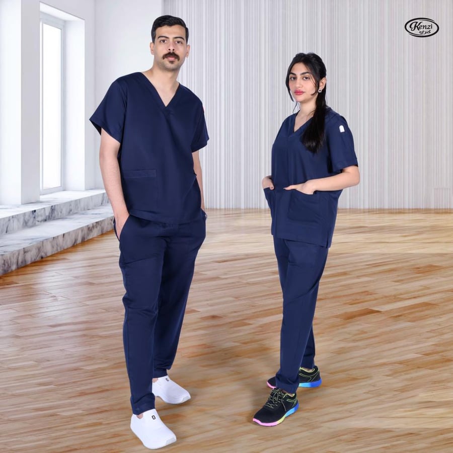 طقم سكراب طبي كنزي للجنسين لون كحلي