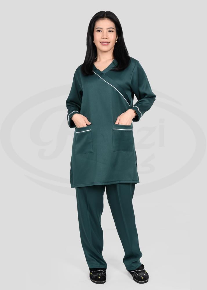 Winter uniform for female workers, multicolored