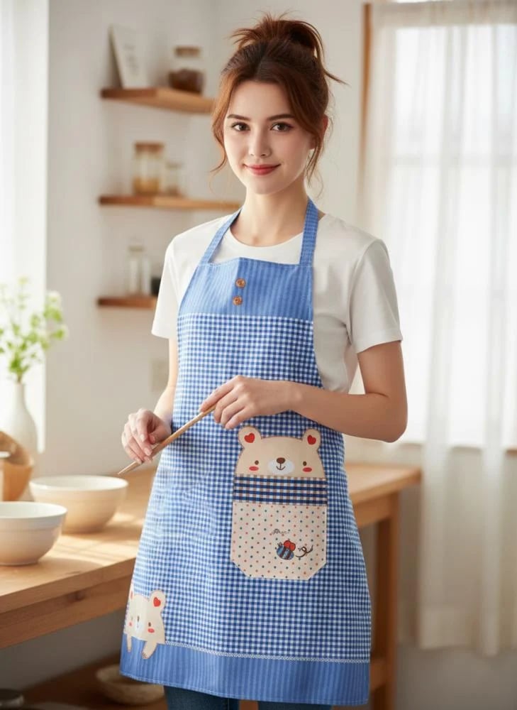 مريلة طبخ نسائية مودرن تصميم الدب والألوان الزاهية