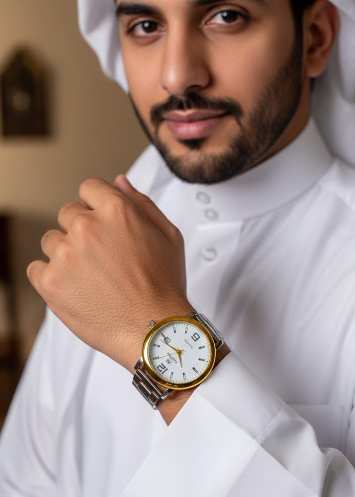 طقم ساعة رجالي متكامل أنيق