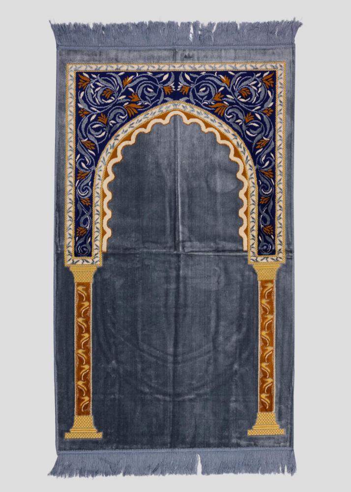 سجادة صلاة المحراب الكلاسيكية لون رصاصي