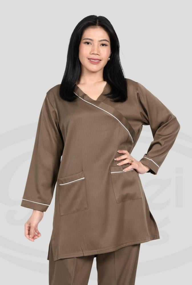 Winter uniform for female workers, multicolored
