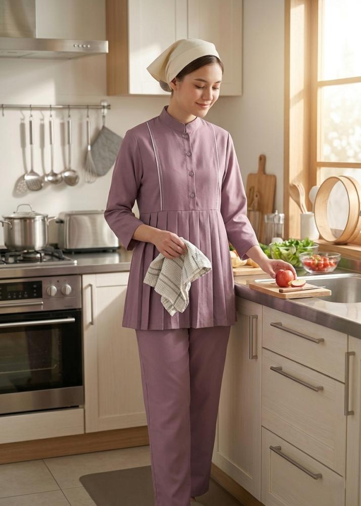 طقم يونيفورم كنزى (Kenzi) تصميم بكسرات أنيقة