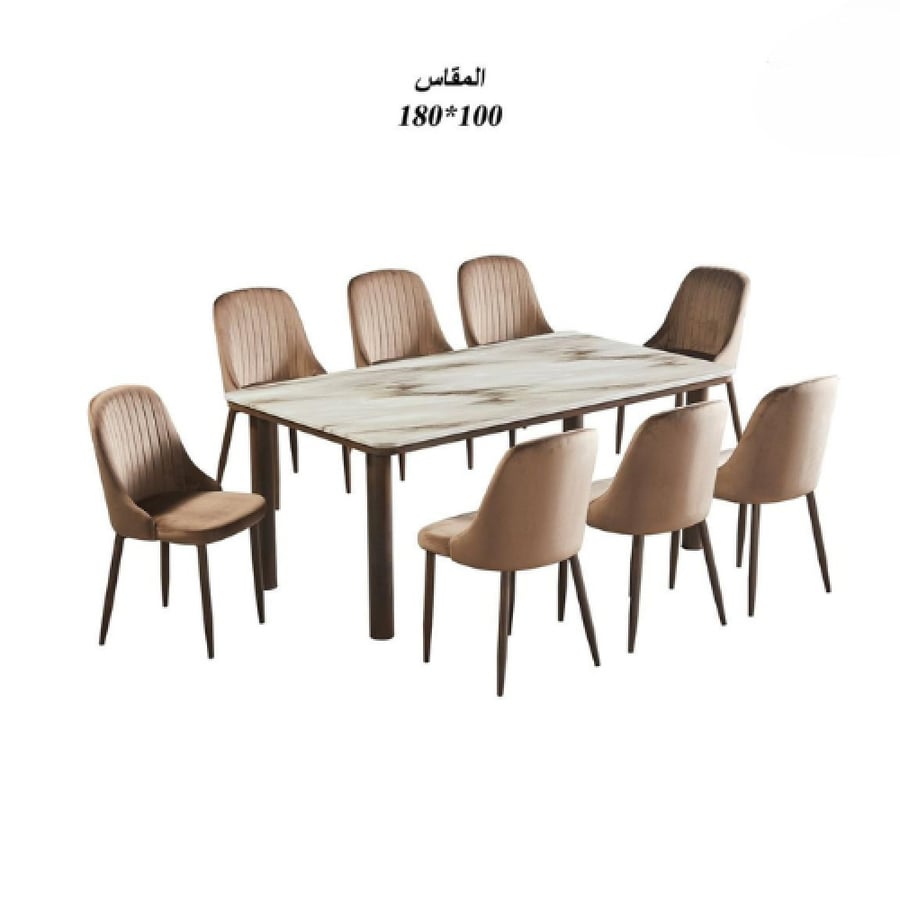 طاولة طعام رخام 8 كراسي مقلم