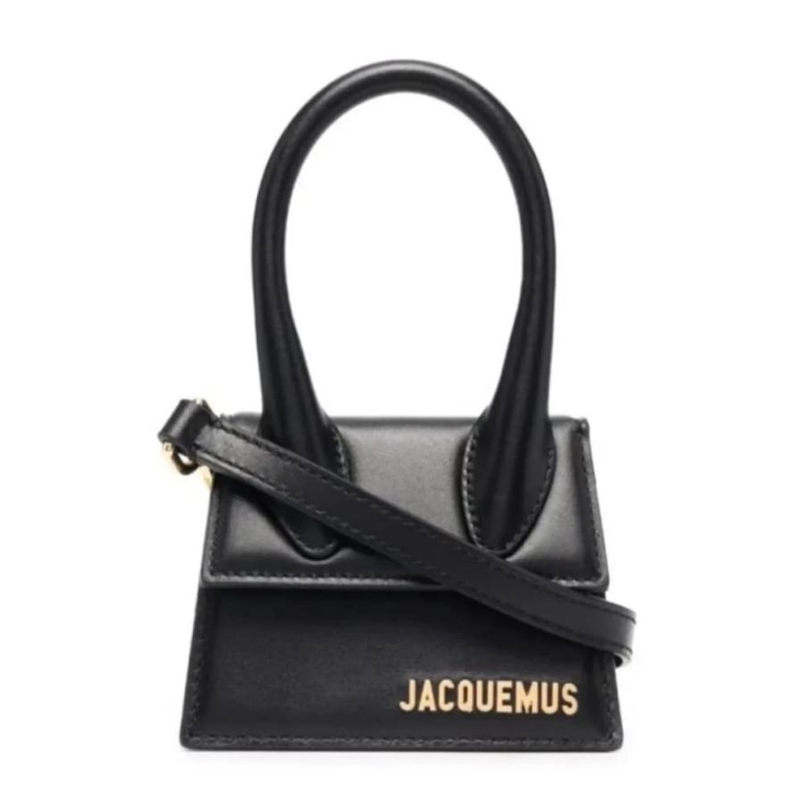 Jacquemus Le Chiquito Moyen Handbag in black leather,