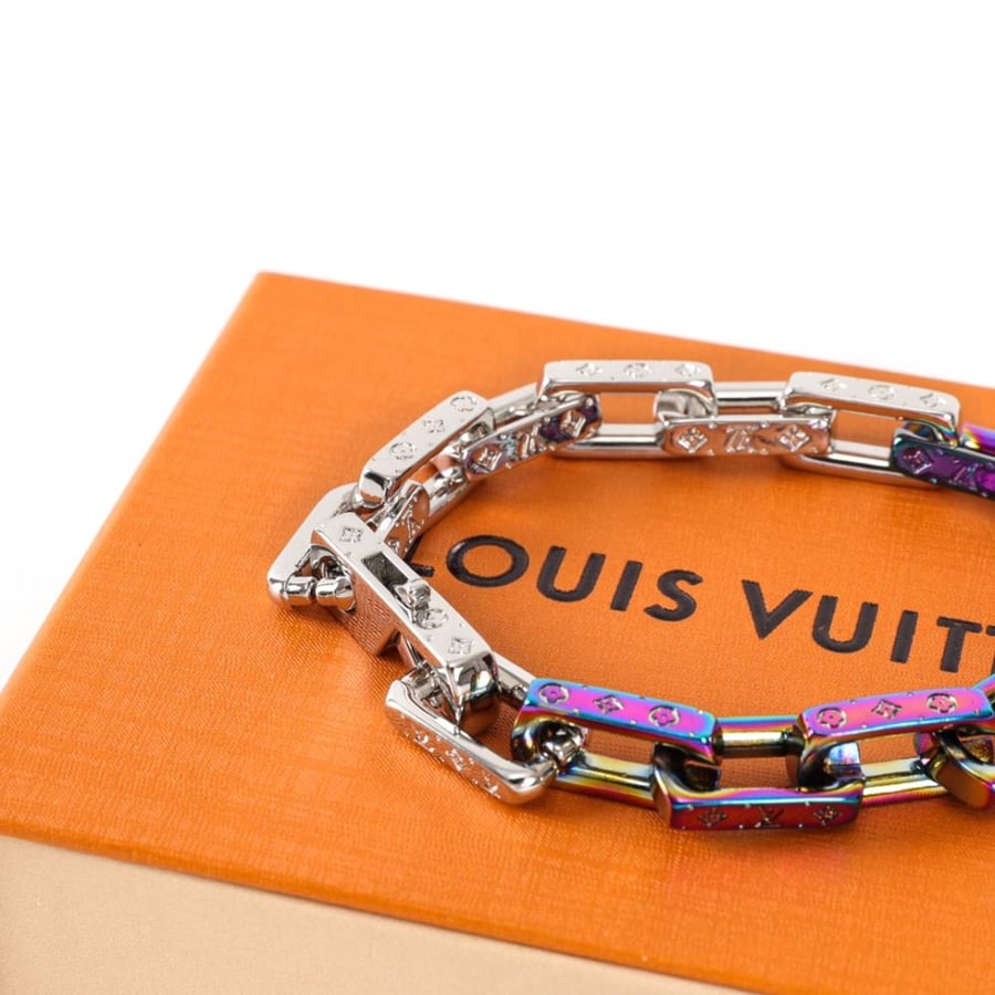 1V bamboo panel gradient chain bracelet