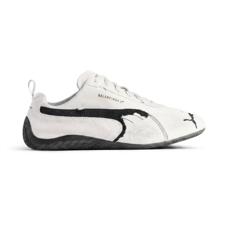 Speedcat Suede Balenciaga in White/black