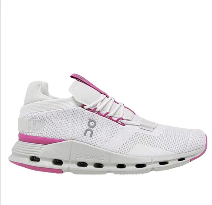 On running cloudnova white pink