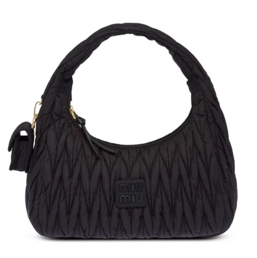 Miu Miu Wander Matelassé Regenerated Nylon Hobo Bag