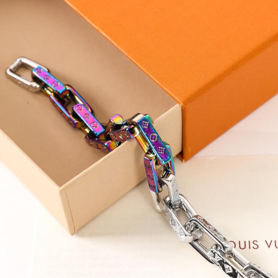 1V bamboo panel gradient chain bracelet