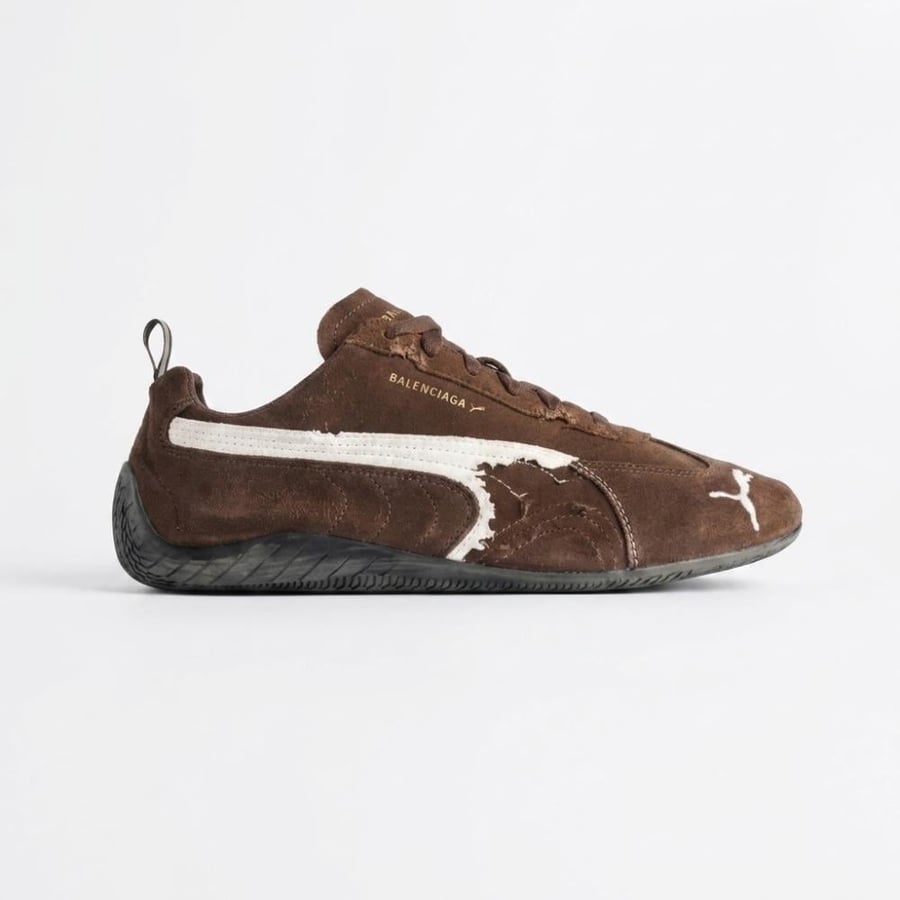 Speedcat Suede Balenciaga in Brown/white/black