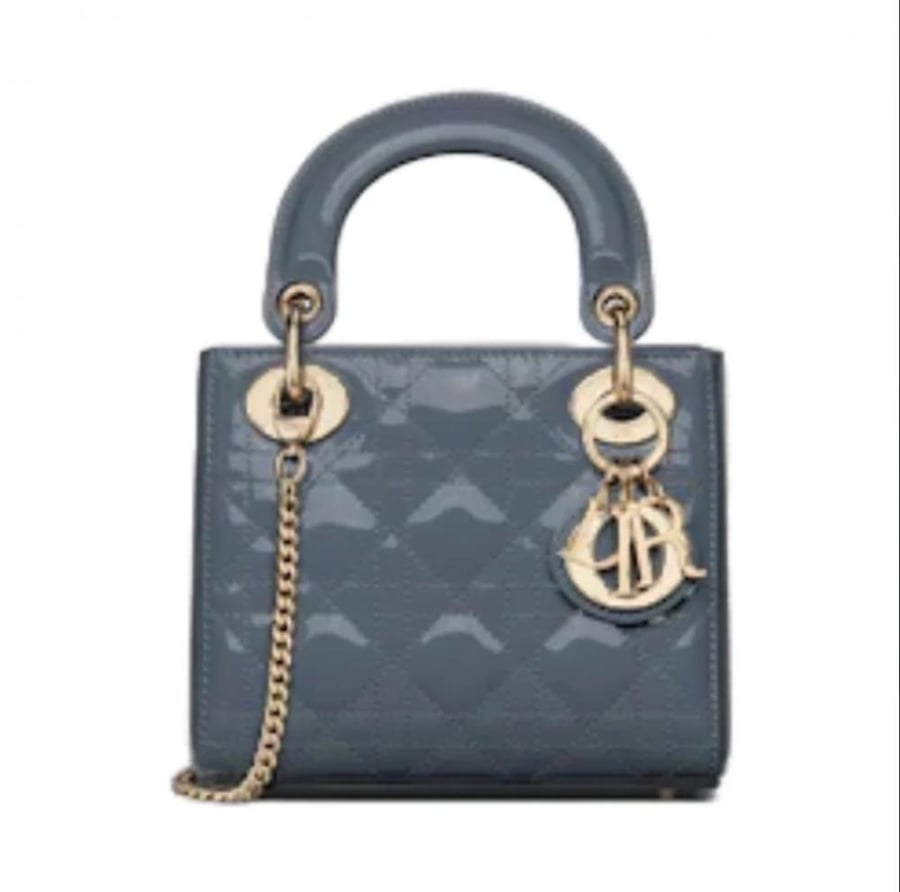 Dior 17cm Small Bag in Shiny Grey