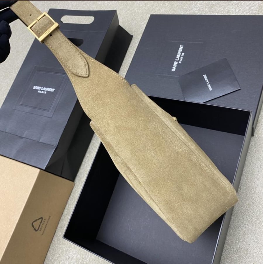 Saint Laurent Le 5 à 7 Large Suede Hobo Shoulder Bag