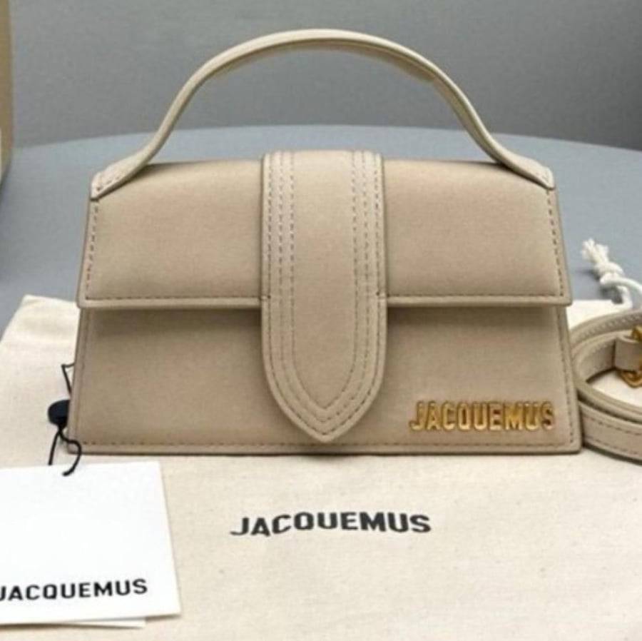 Jacquemus Le Grand Bambino leather shoulder bag in a light-blue hue