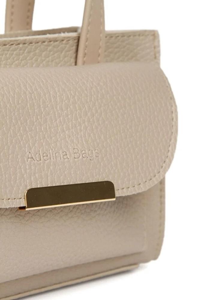 Adelina Bags حقيبة يد وكتف صغيرة نسائية مغطاة بالفرو المنك