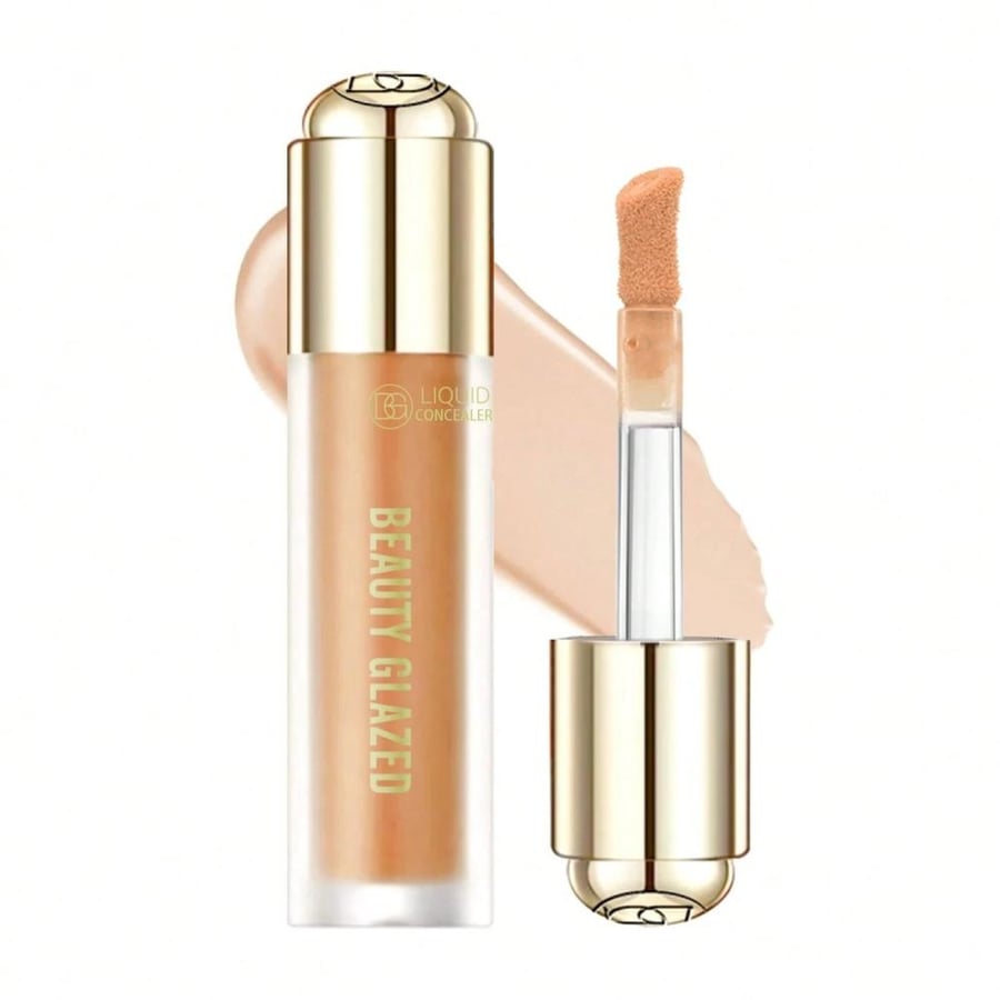 beauty glazed مخفي كامل الغطاء طويل الأمد لمدة 16 ساعة، تمويه مثالي، سهل الوضع دون تجعد حول العيون