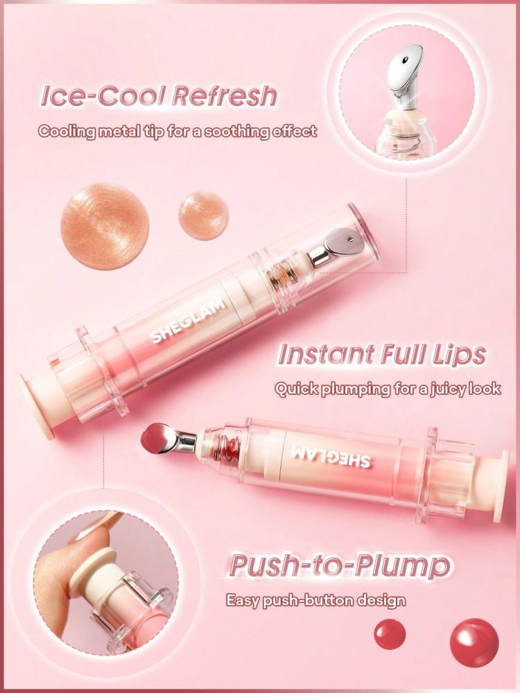SHEGLAM Booster Shine ملمع شفاه منفخ-Own Your Shine روج ملمع شفاه شفاف جلوس ماركة تجميل ومكياج للنساء والفتيات