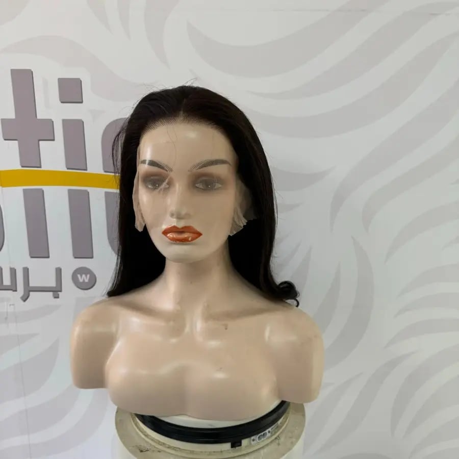 باروكة شعر طبيعي 20 انش لون بني غامق