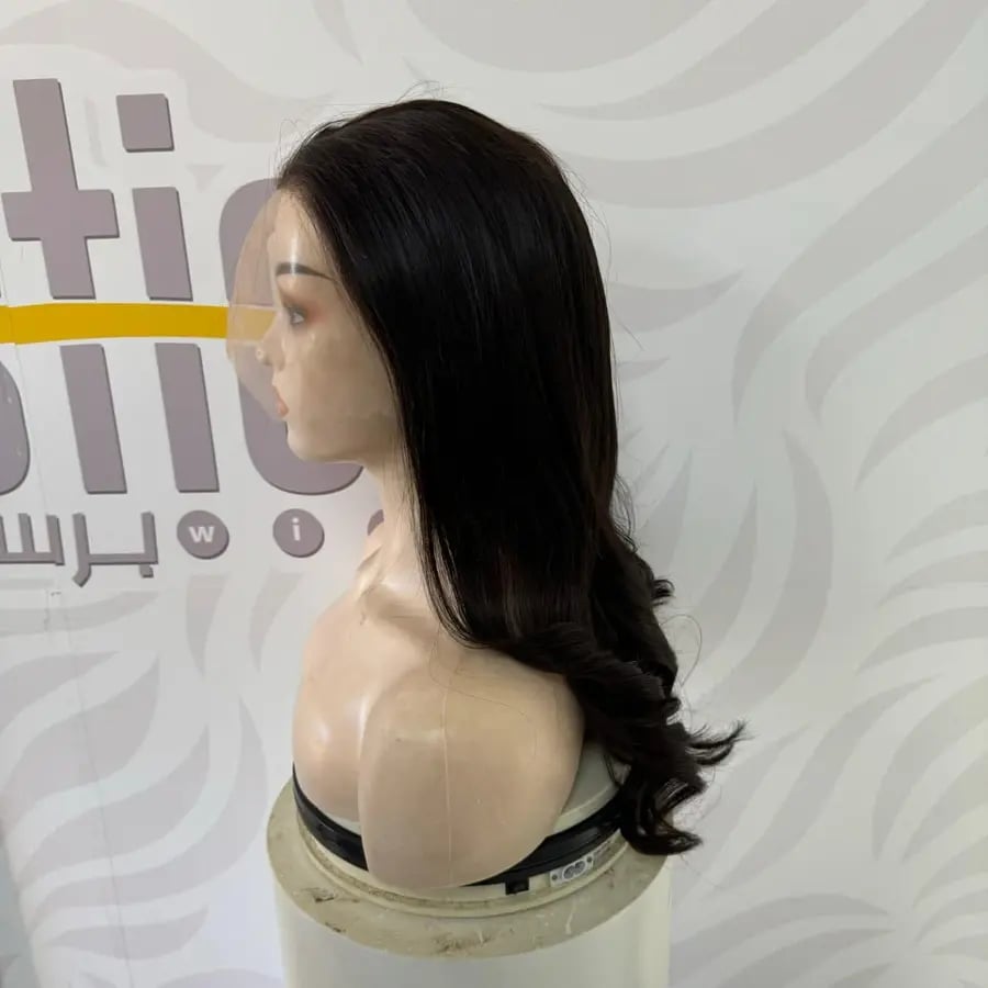 باروكة شعر طبيعي 20 انش كثافة عالية لون بني