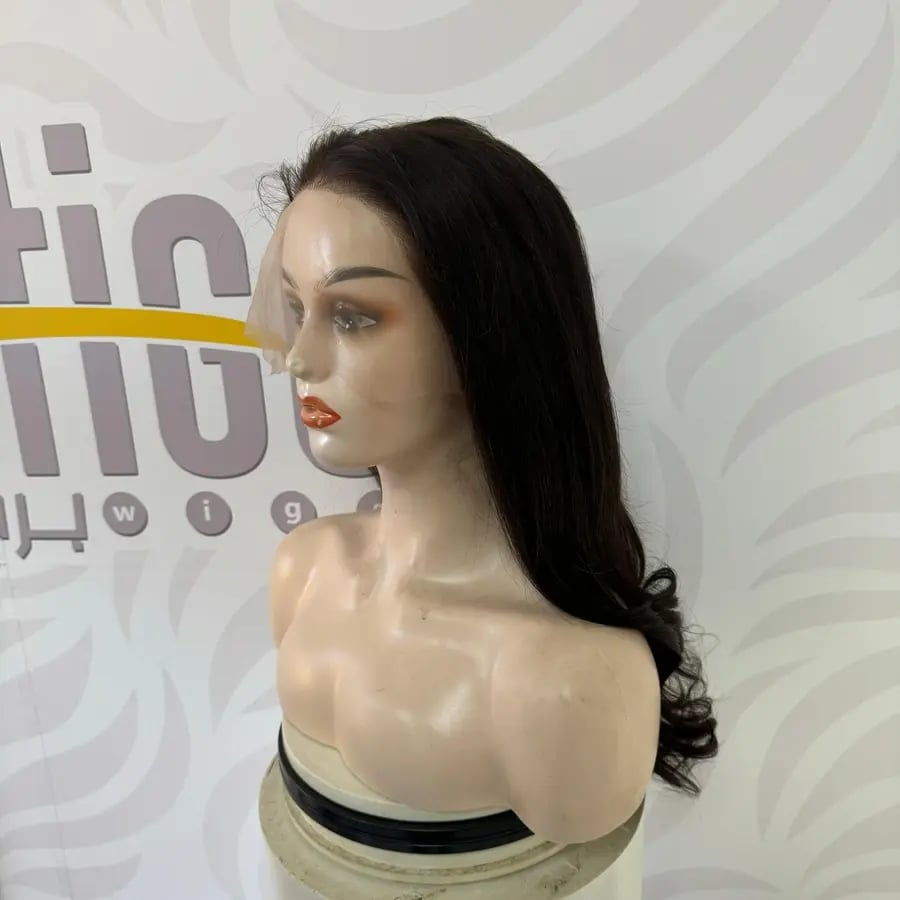 باروكة شعر طبيعي 22 انش كثافة عالية لون بني