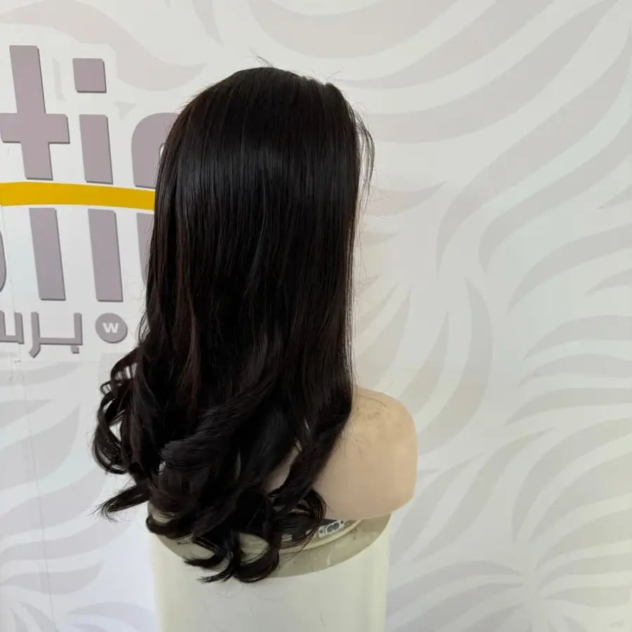 باروكة شعر طبيعي 20 انش كثافة عالية لون بني