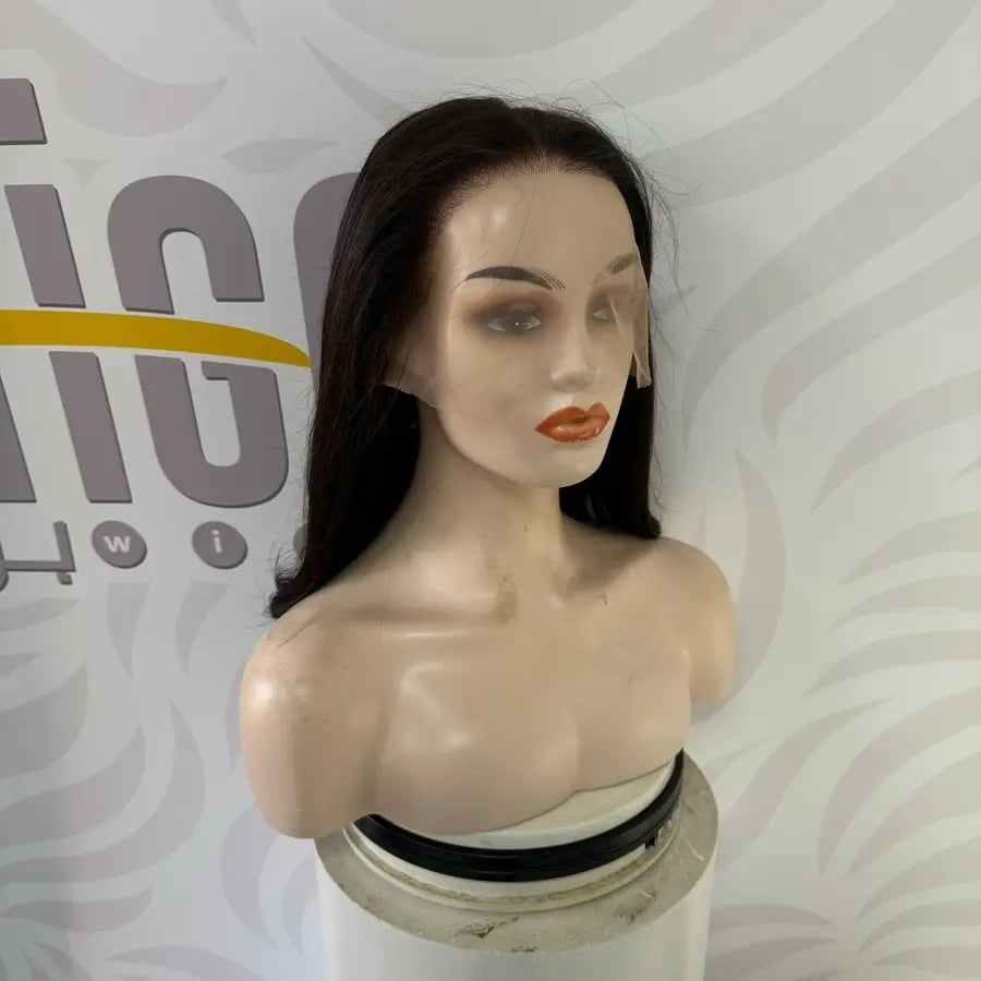باروكة شعر طبيعي 22 انش لون بني