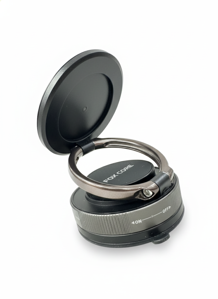 حامل موبايل 360 درجه للسيارة بقاعدة شفط مغناطيسية من FOX CORE [قاعدة دوران 360 درجة]، حامل موبايل مغناطيسي قابل للتعديل
