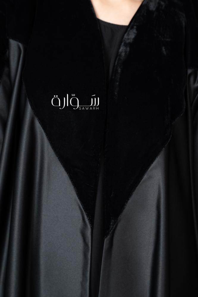 Winter abaya street with velvet inserts