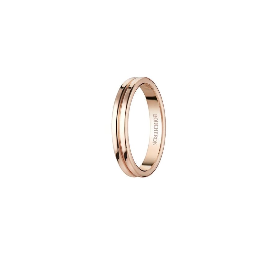 Godron ring of pink gold small size
