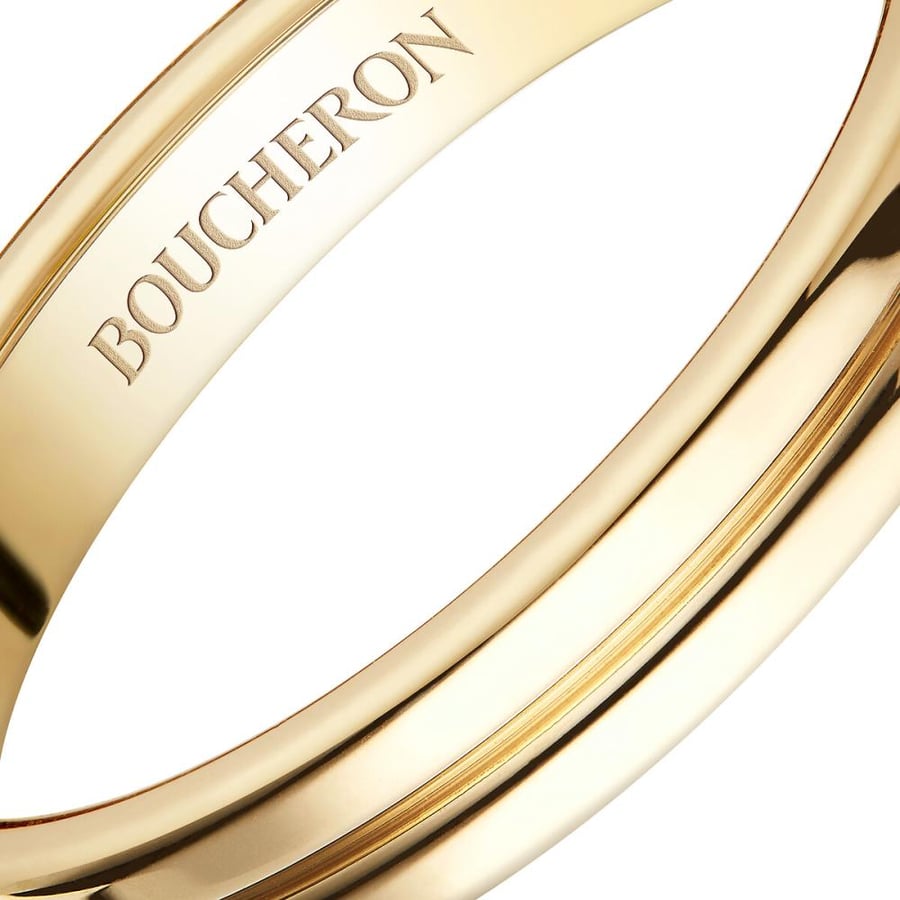 Double Godron ring of yellow gold