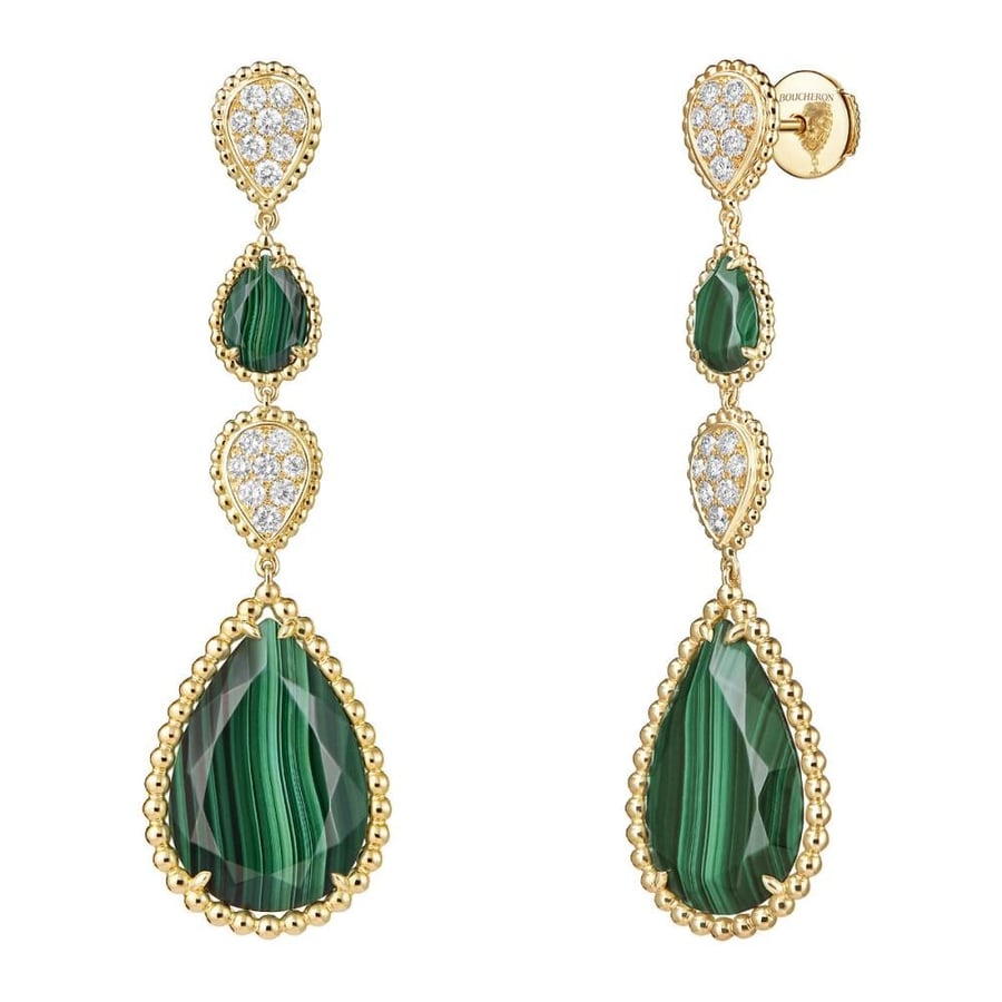 Drop earrings Serpent Bohème, a very small ornament and a large ornament