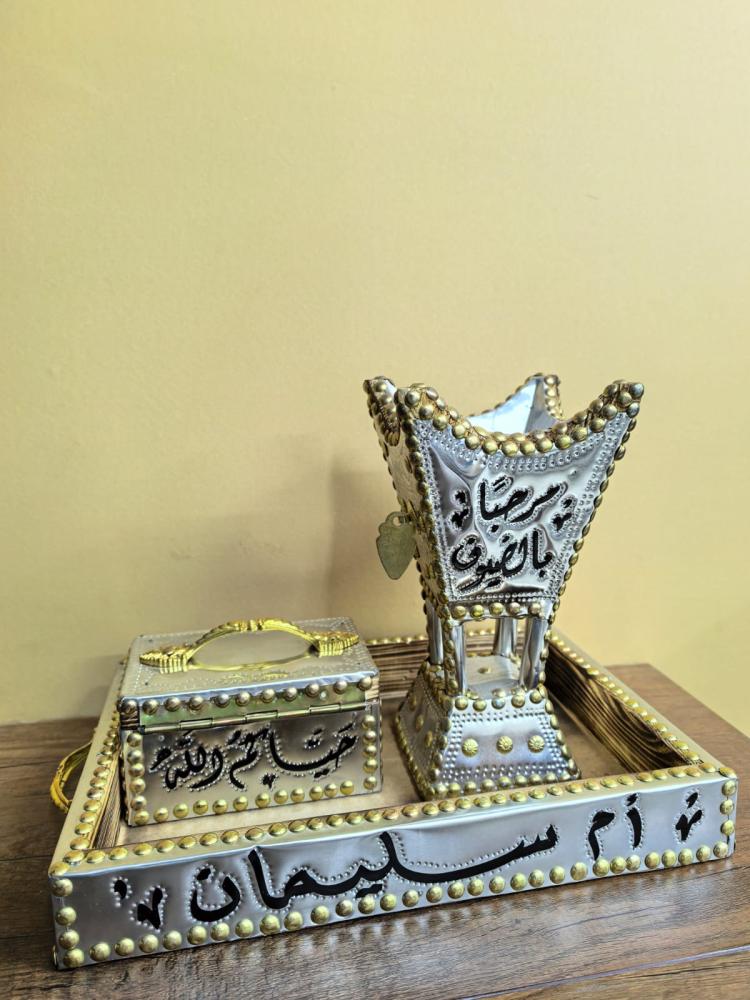 صواني ومبخرة حايلية من خشب اثل