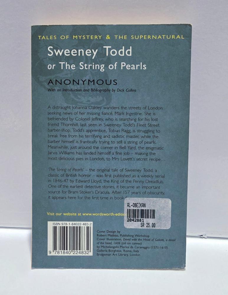 Sweeney Todd or The String of Pearls ANONYMOUS