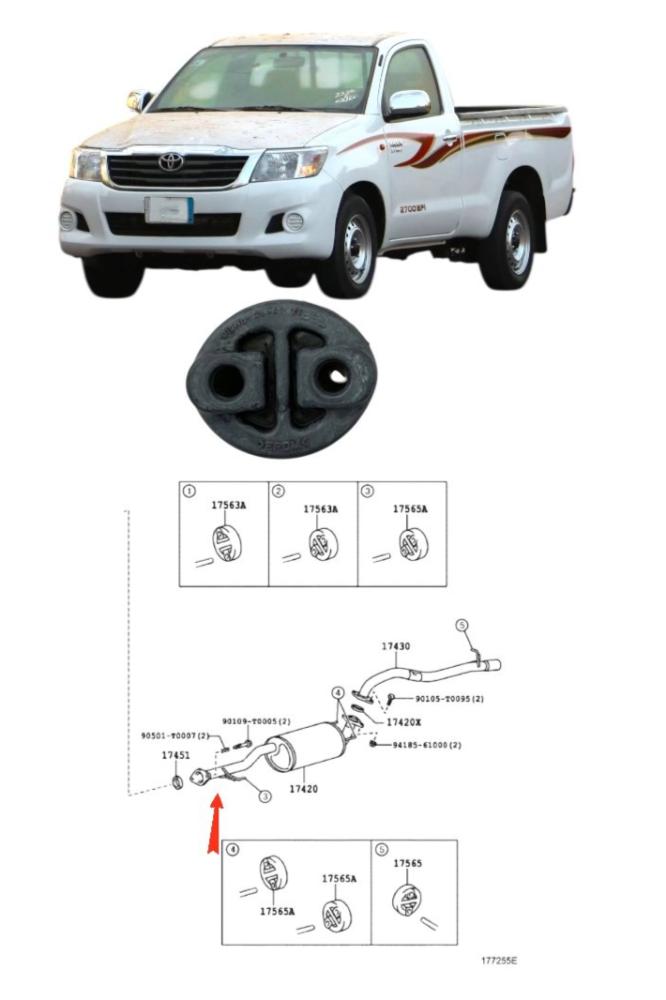 Middle muffler shock absorber for Hilux 2006 / 2015 agency