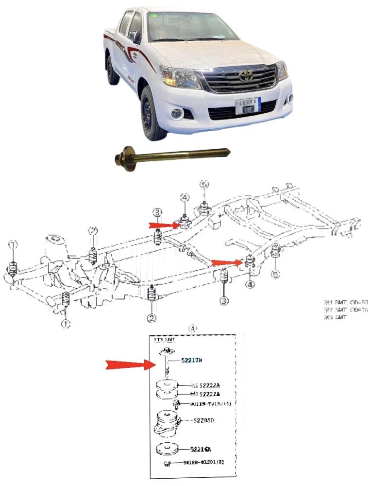 Clatter of the bolt for Toyota Hilux 2006 / 2015 OEM