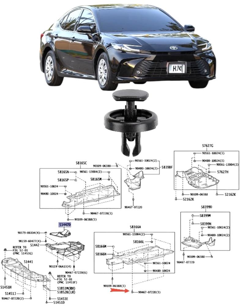 Car mat lining for Camry 2025 / 2026 official
