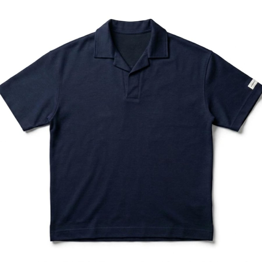Navy Blue Stretch Polo Shirt