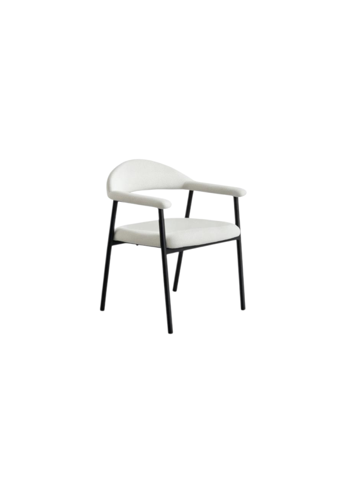 White Bouclé chair