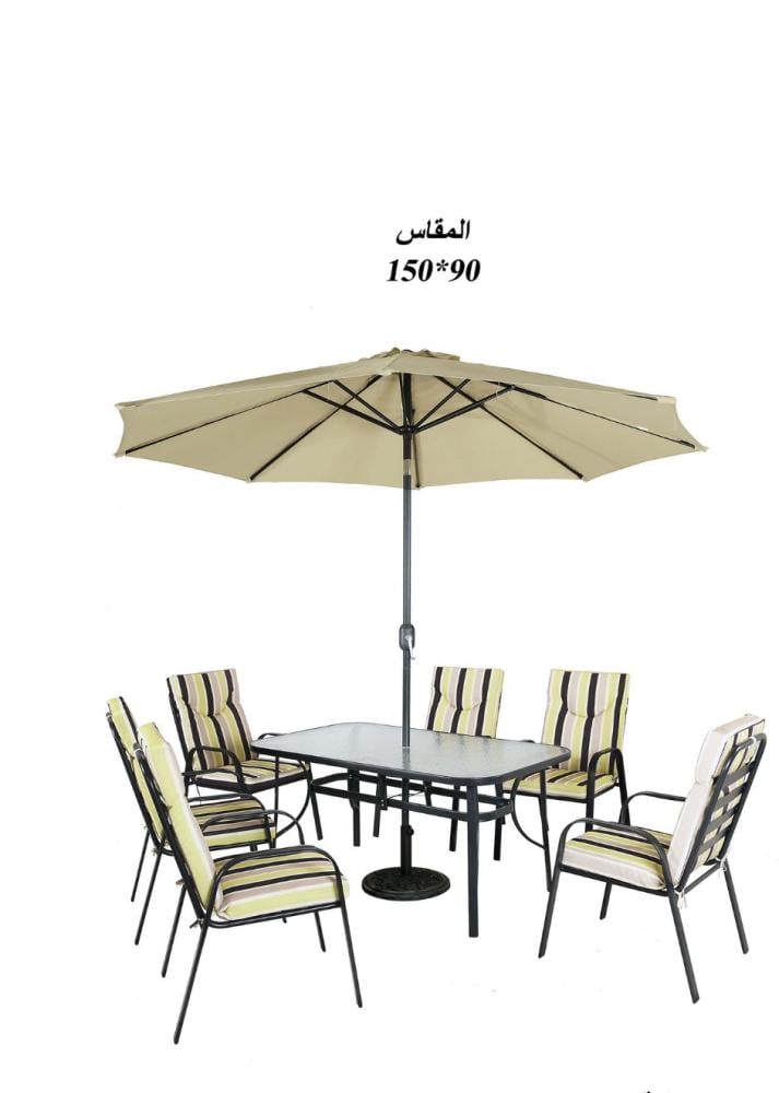طقم جلسة خارجية مع 6 كراسي