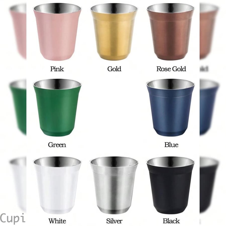 Insulated cup with double layer of stainless steel in various colors 80 ml