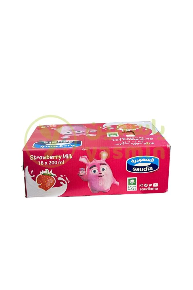 Saudia Milk Strawberry 200ml x 18Pcs
