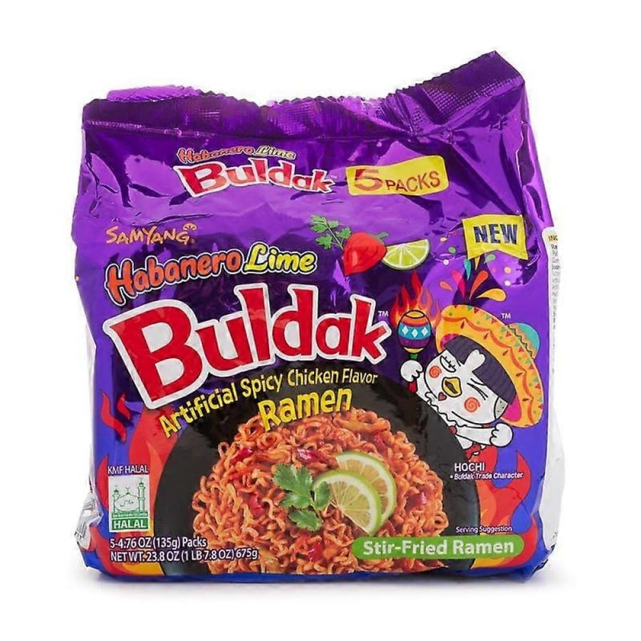 Buldak Hot Chicken Habanero Lime Flavor Ramen 5x145g