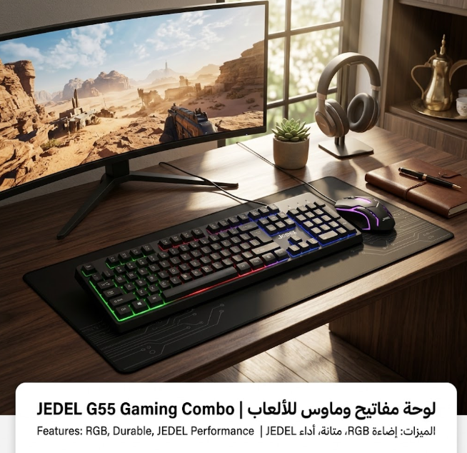 كيبورد وماوس العاب JEDEL GK106 GAMING