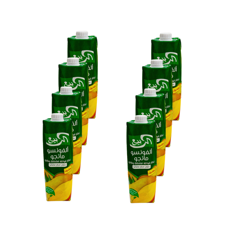 الربيع الفونسو مانجو نكتار فواكه مشكلة ومانجو بدون سكر مضاف 8 عبوه * 1 لنر (كرتون)