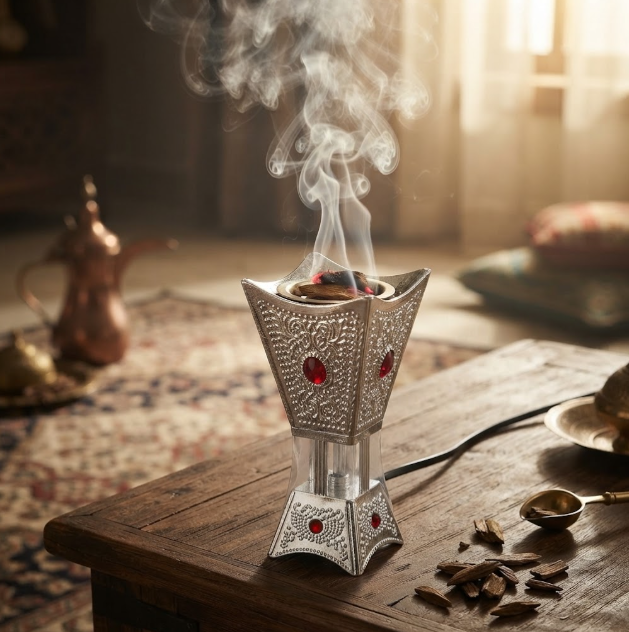 مبخرة كهربائية صغيرة مرصعة بالفصوص
