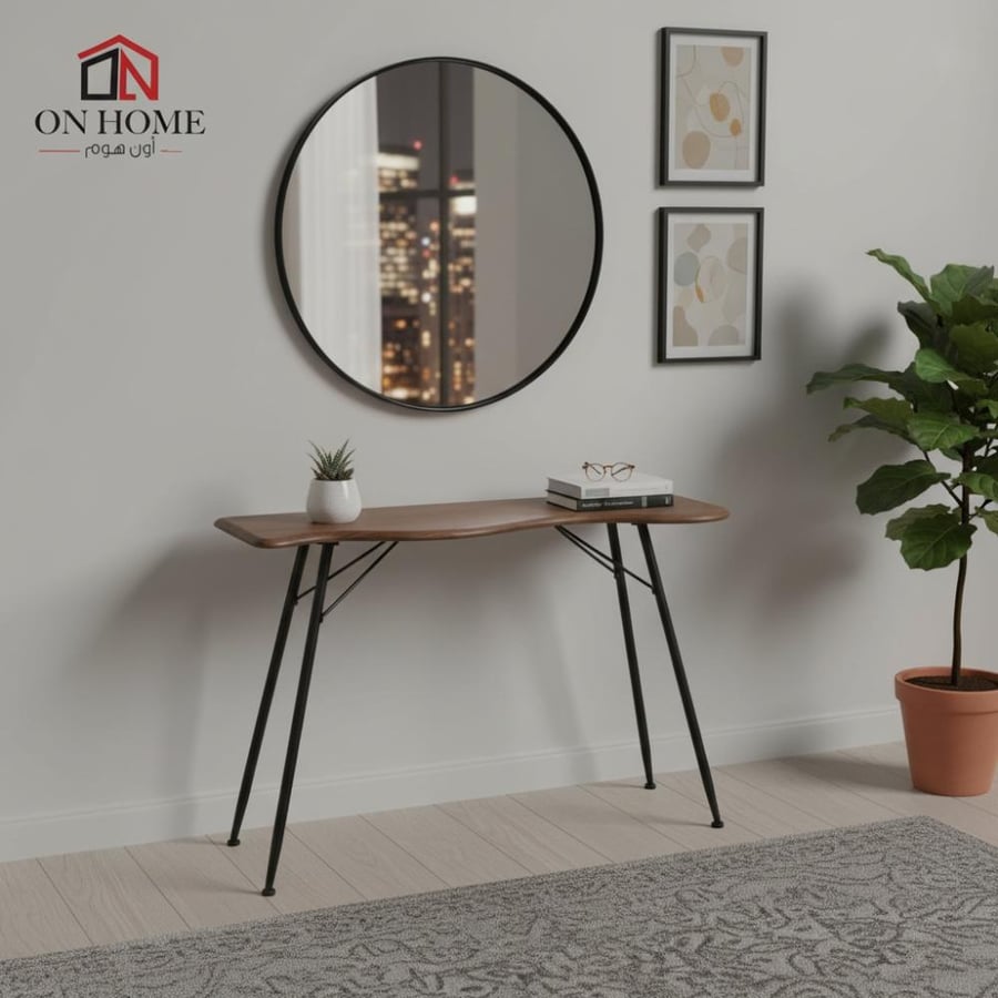 طاولة خدمة  جانبيه مفرد - 76X40X120 سم - خشبي وأسود