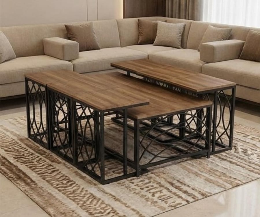 Tea set 6+1 wood - brown